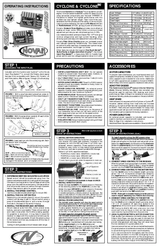 Mode d'emploi NOVAK CYCLONE TC ESC