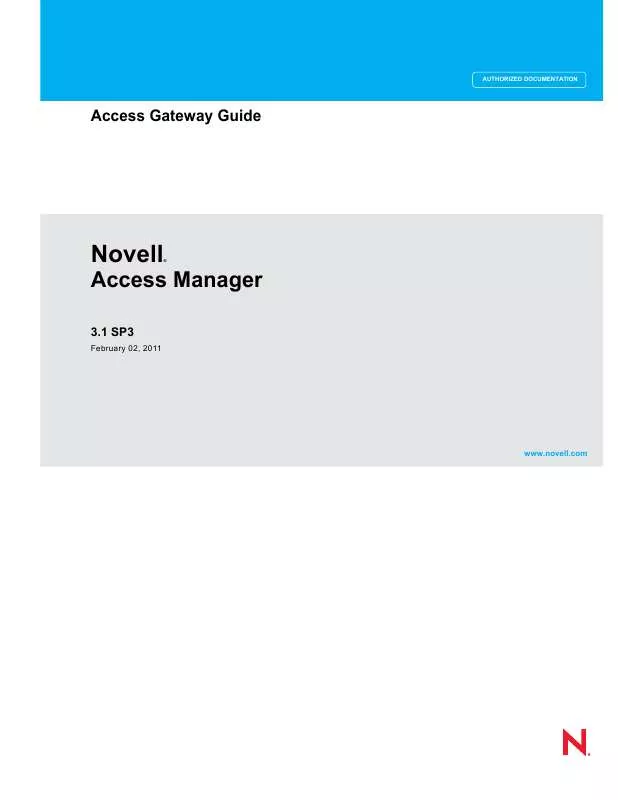 Mode d'emploi NOVELL ACCESS MANAGER