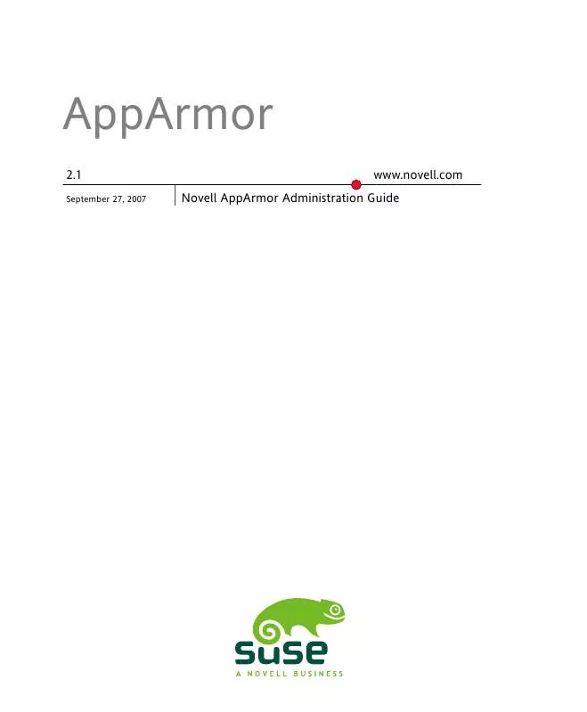 Mode d'emploi NOVELL APPARMOR 2.1