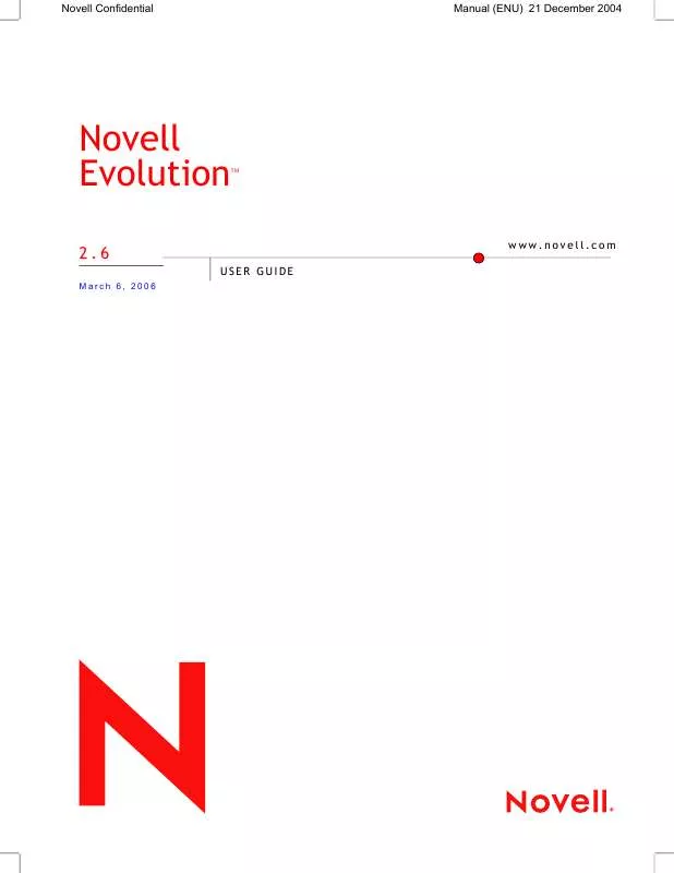 Mode d'emploi NOVELL EVOLUTION 2.6