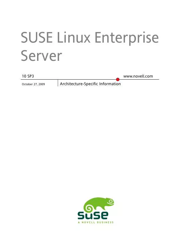 Mode d'emploi NOVELL LINUX ENTERPRISE SERVER 10 SP3