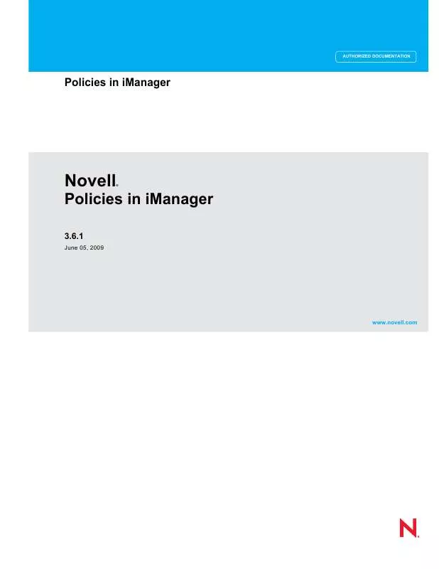 Mode d'emploi NOVELL POLICIES IN IMANAGER 3.6.1