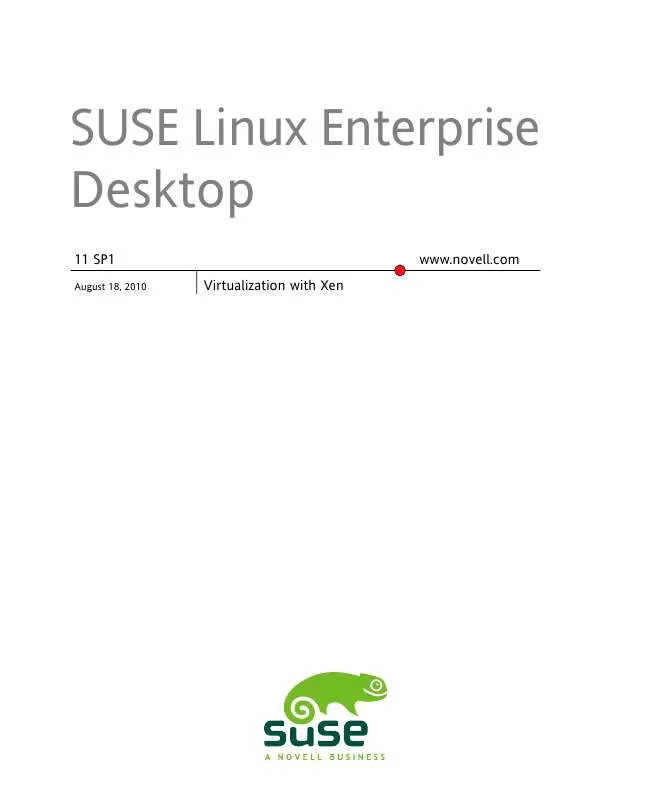 Mode d'emploi NOVELL SUSE LINUX ENTERPRISE DESKTOP 11 SP1