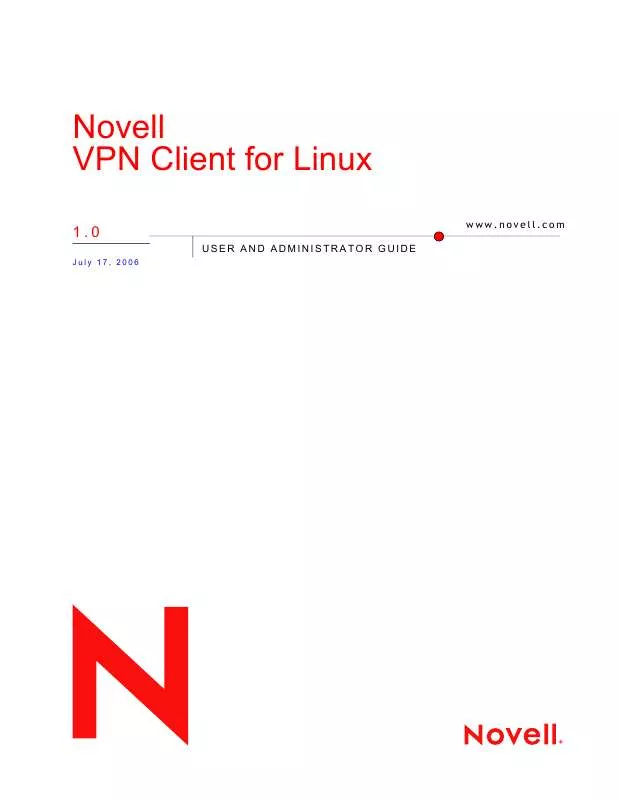 Mode d'emploi NOVELL VPN CLIEN FOR LINUX 1.0