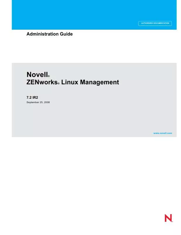 Mode d'emploi NOVELL ZENWORKS LINUX MANAGEMENT 7.2 IR2