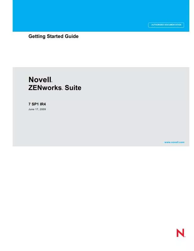 Mode d'emploi NOVELL ZENWORKS SUITE 7SP1 IR4