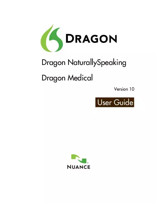 Mode d'emploi NUANCE DRAGON NATURALLY SPEAKING