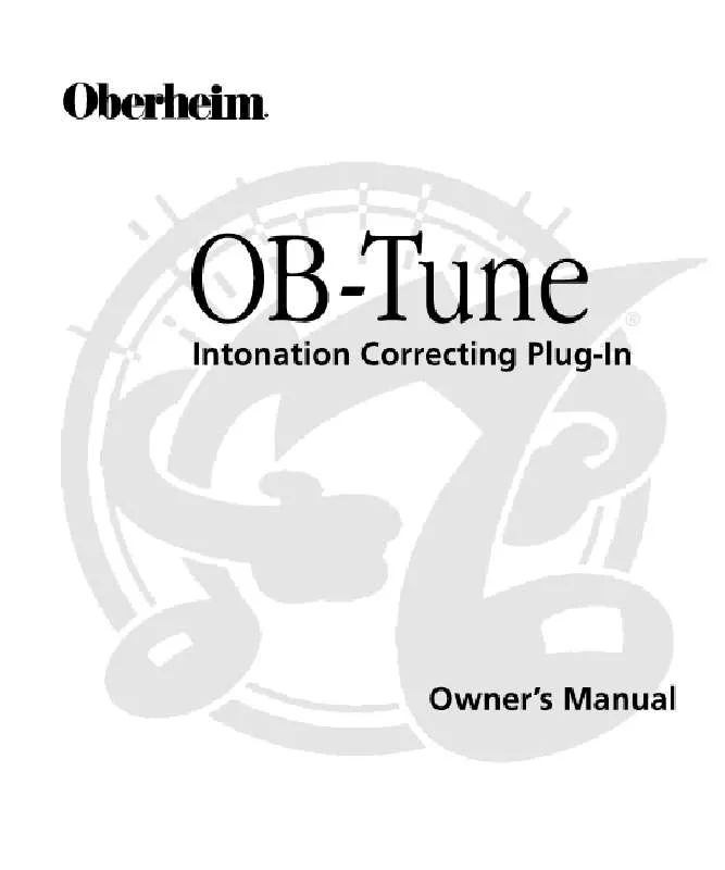 Mode d'emploi OBERHEIM OB-TUNE