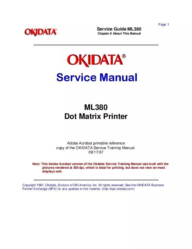 Mode d'emploi OKI DATA ML380