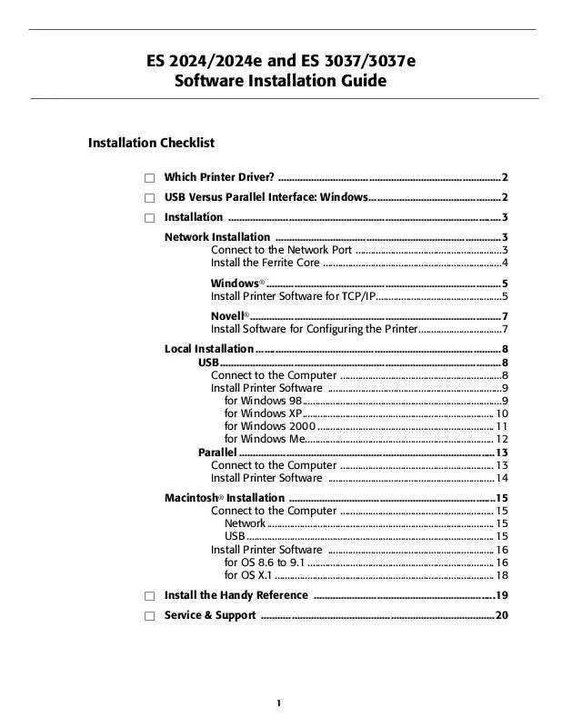 Mode d'emploi OKI ES3037DXN