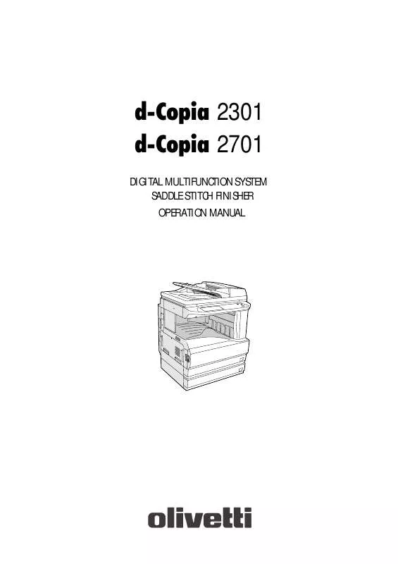 Mode d'emploi OLIVETTI D-COPIA 2301 E D-COPIA 2701