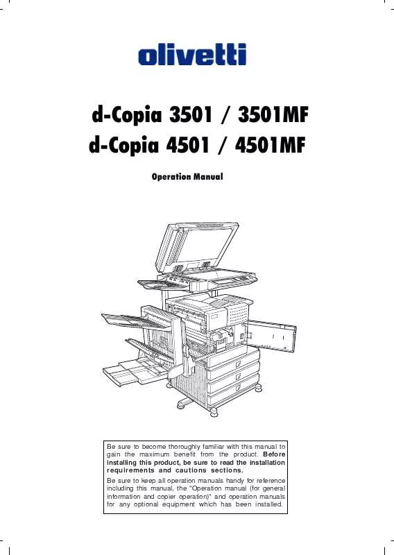 Mode d'emploi OLIVETTI D-COPIA 3501