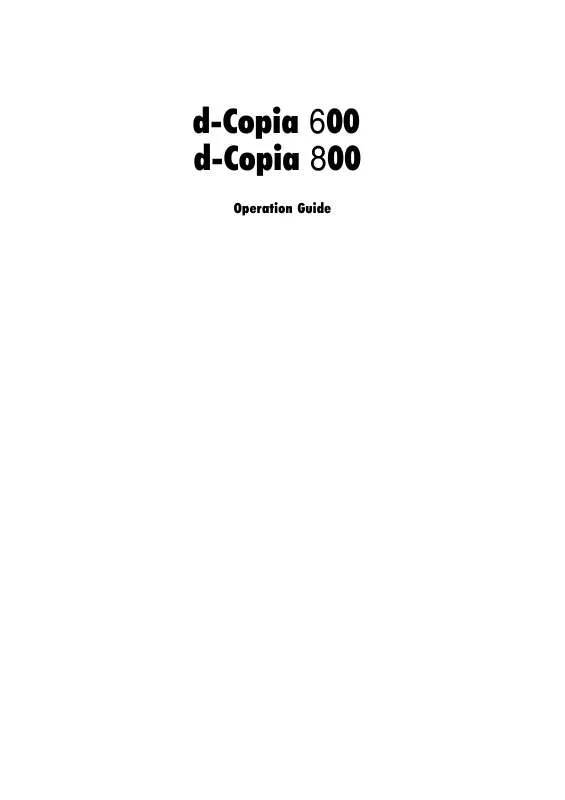 Mode d'emploi OLIVETTI D-COPIA 600