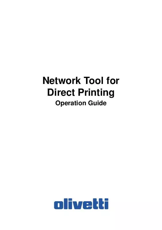 Mode d'emploi OLIVETTI NETWORK TOOL FOR DIRECT PRINTING