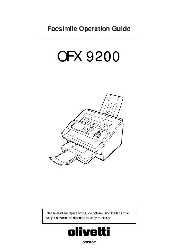 Mode d'emploi OLIVETTI OFX 9200