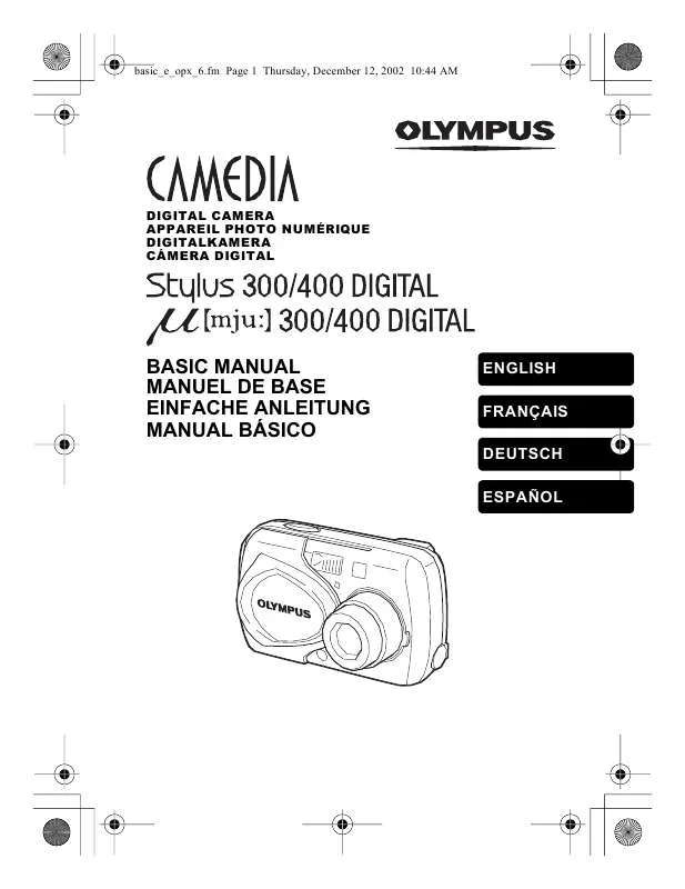 Mode d'emploi OLYMPUS µ 300 DIGITAL