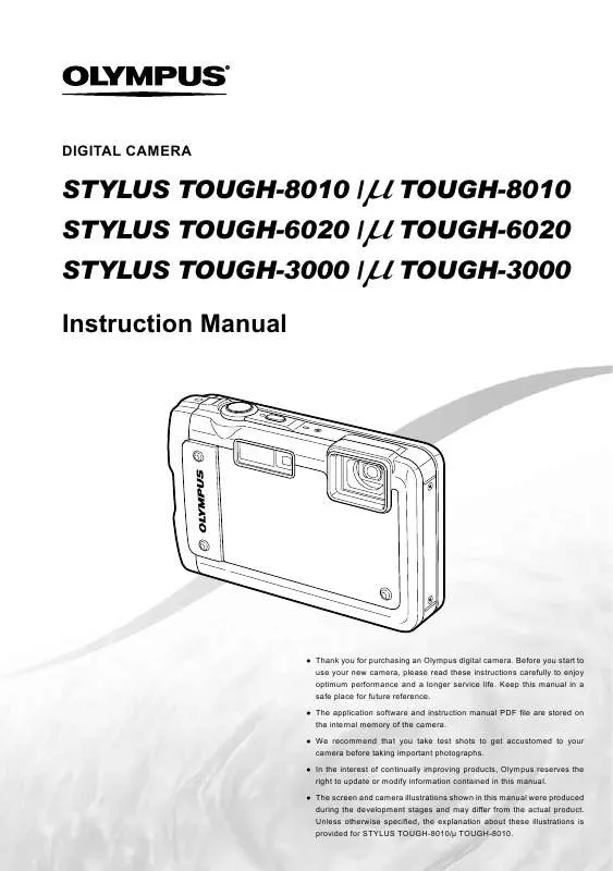 Mode d'emploi OLYMPUS Μ TOUGH-8010