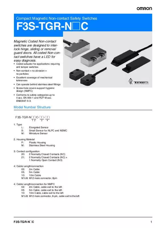 Mode d'emploi OMRON F3S-TGR-N C