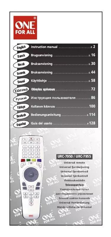 Mode d'emploi ONE FOR ALL URC-7950