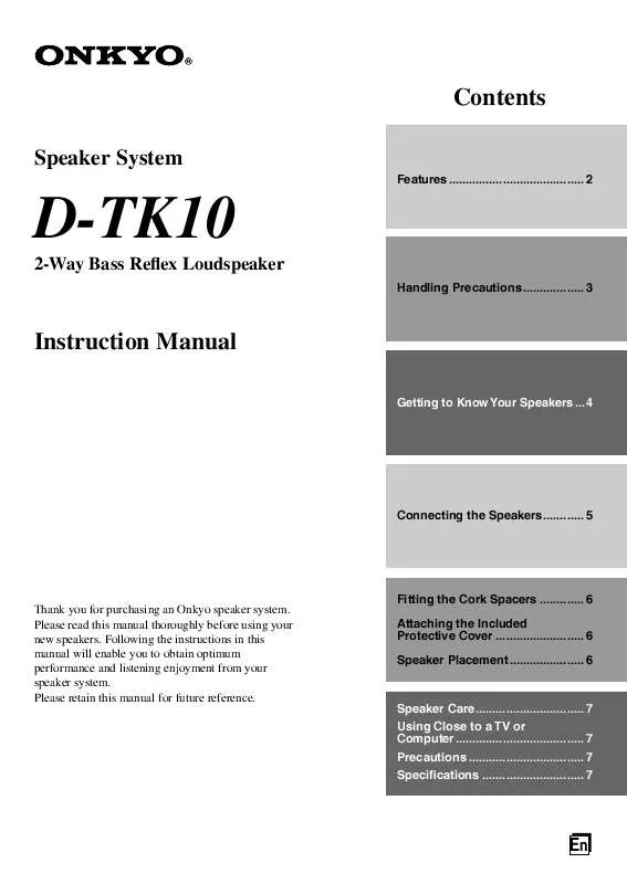Mode d'emploi ONKYO D-TK10