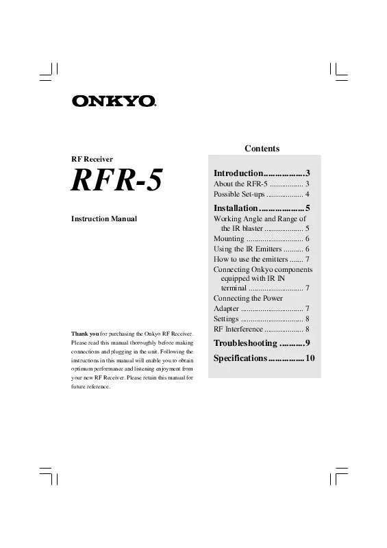 Mode d'emploi ONKYO RFR-5