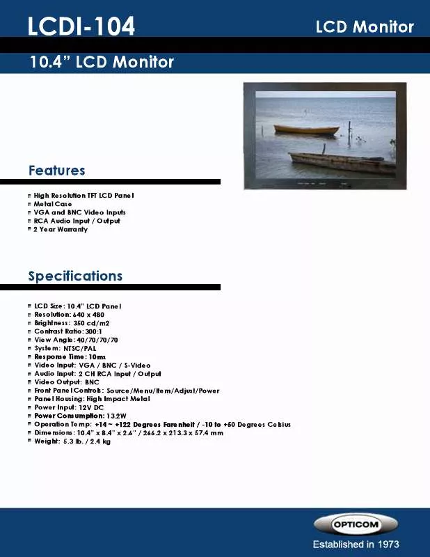 Mode d'emploi OPTICOM LCDI-104