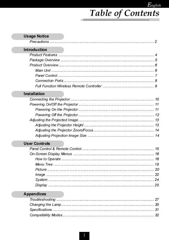 Mode d'emploi OPTOMA H 56