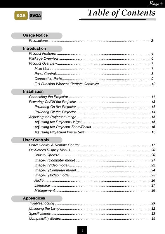 Mode d'emploi OPTOMA H50