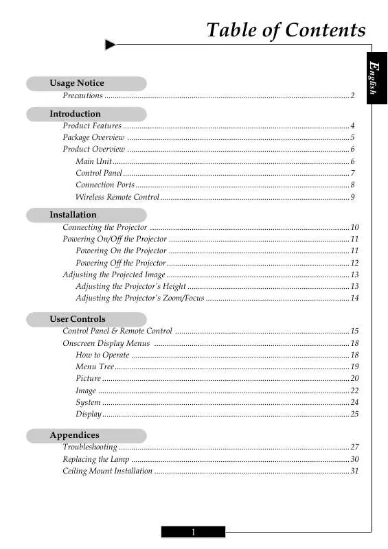 Mode d'emploi OPTOMA H77