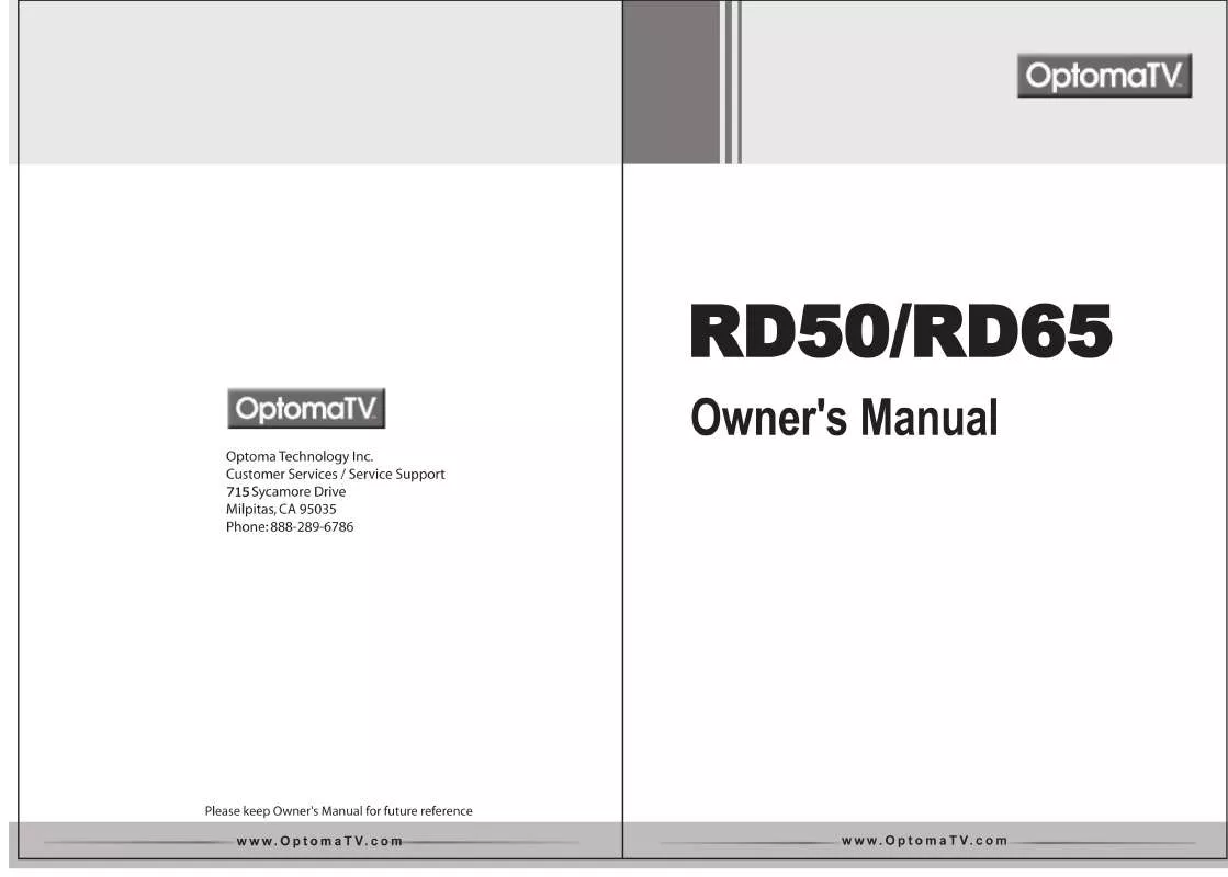 Mode d'emploi OPTOMA RD50