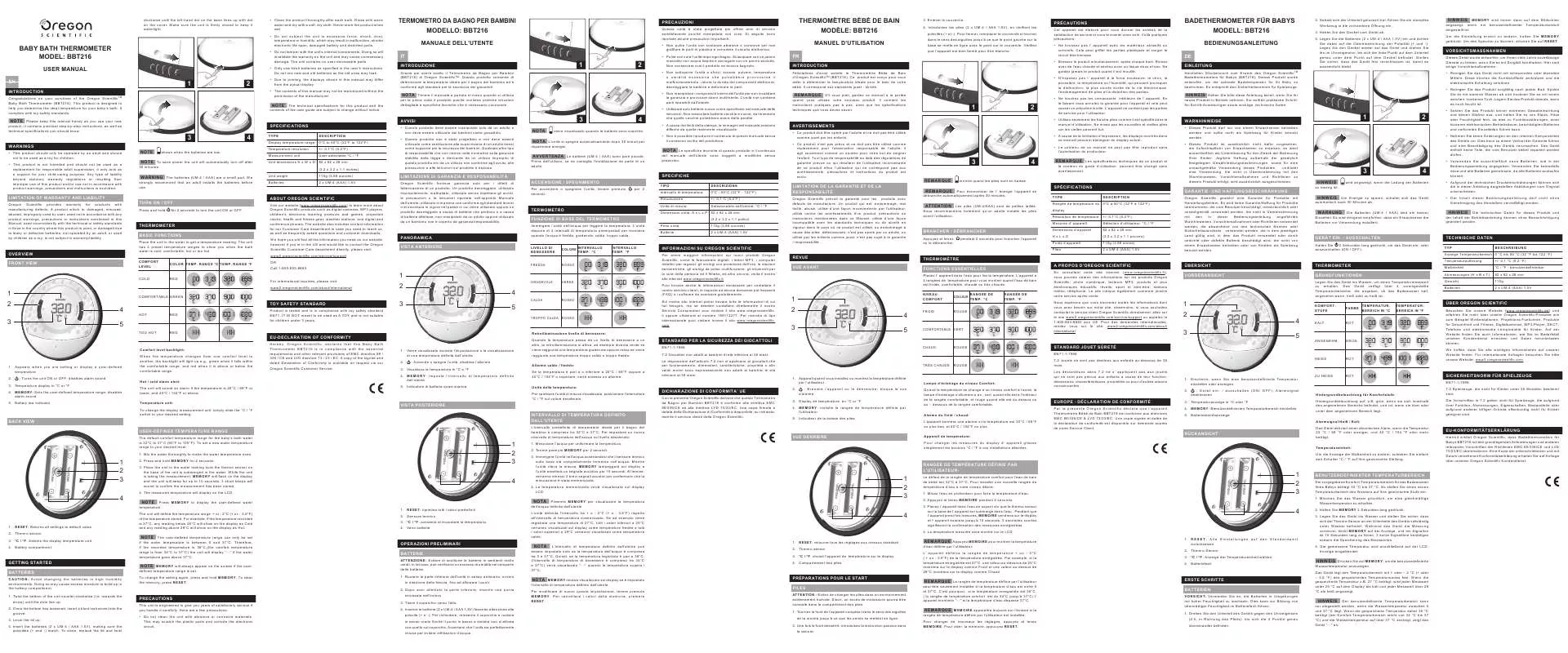 Mode d'emploi OREGON SCIENTIFIC BBT216