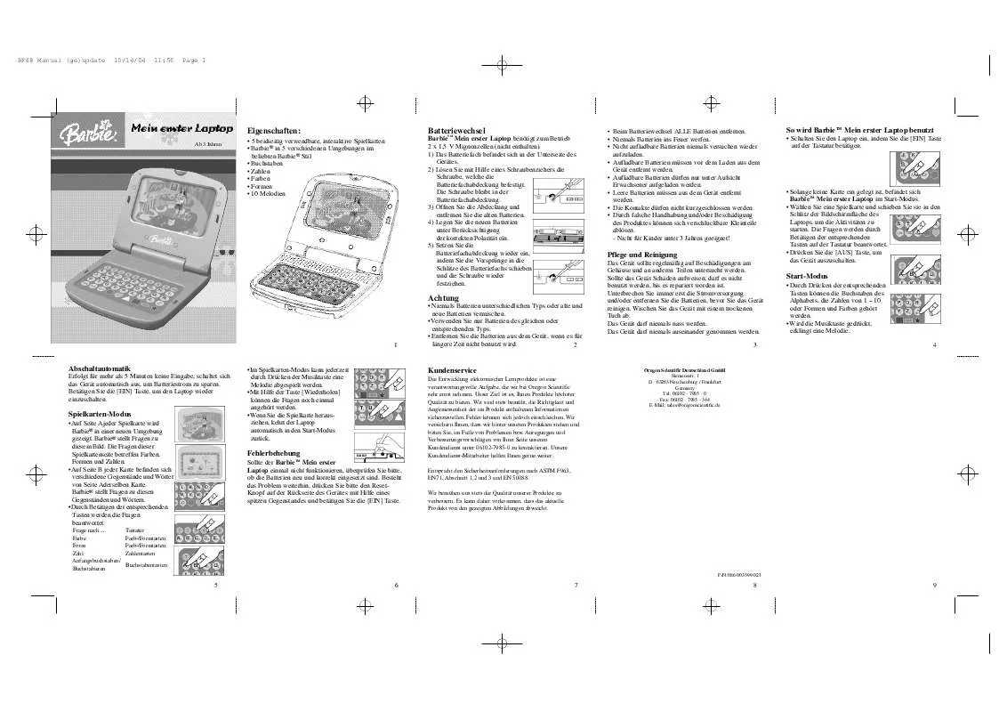 Mode d'emploi OREGON SCIENTIFIC BF68