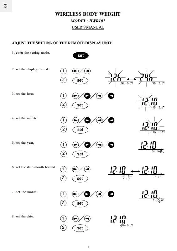 Mode d'emploi OREGON SCIENTIFIC BWR101-E