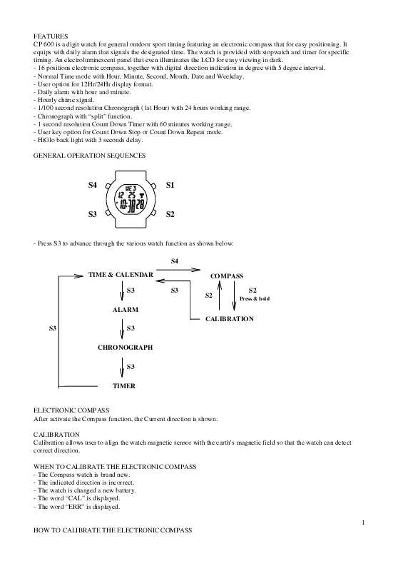 Mode d'emploi OREGON SCIENTIFIC CP600