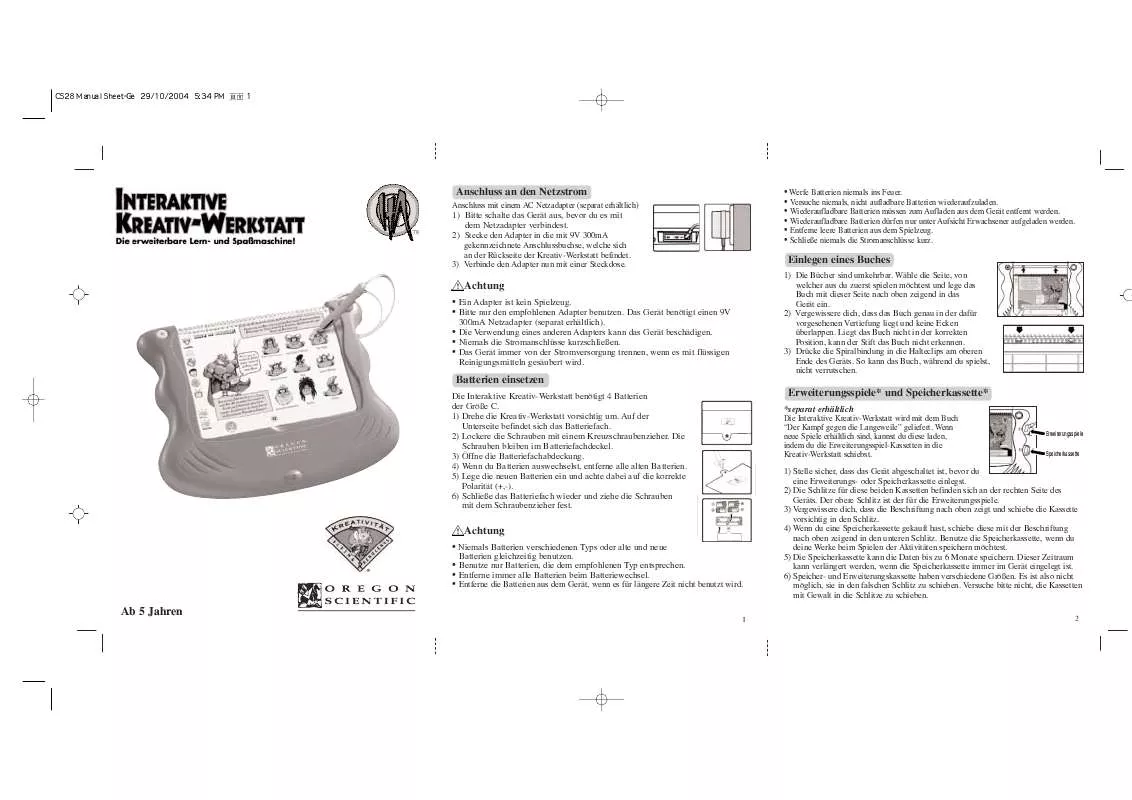 Mode d'emploi OREGON SCIENTIFIC CS28