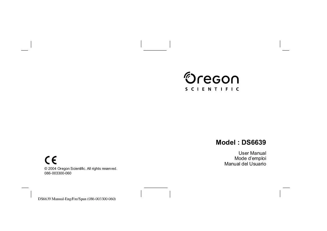 Mode d'emploi OREGON SCIENTIFIC DS6639