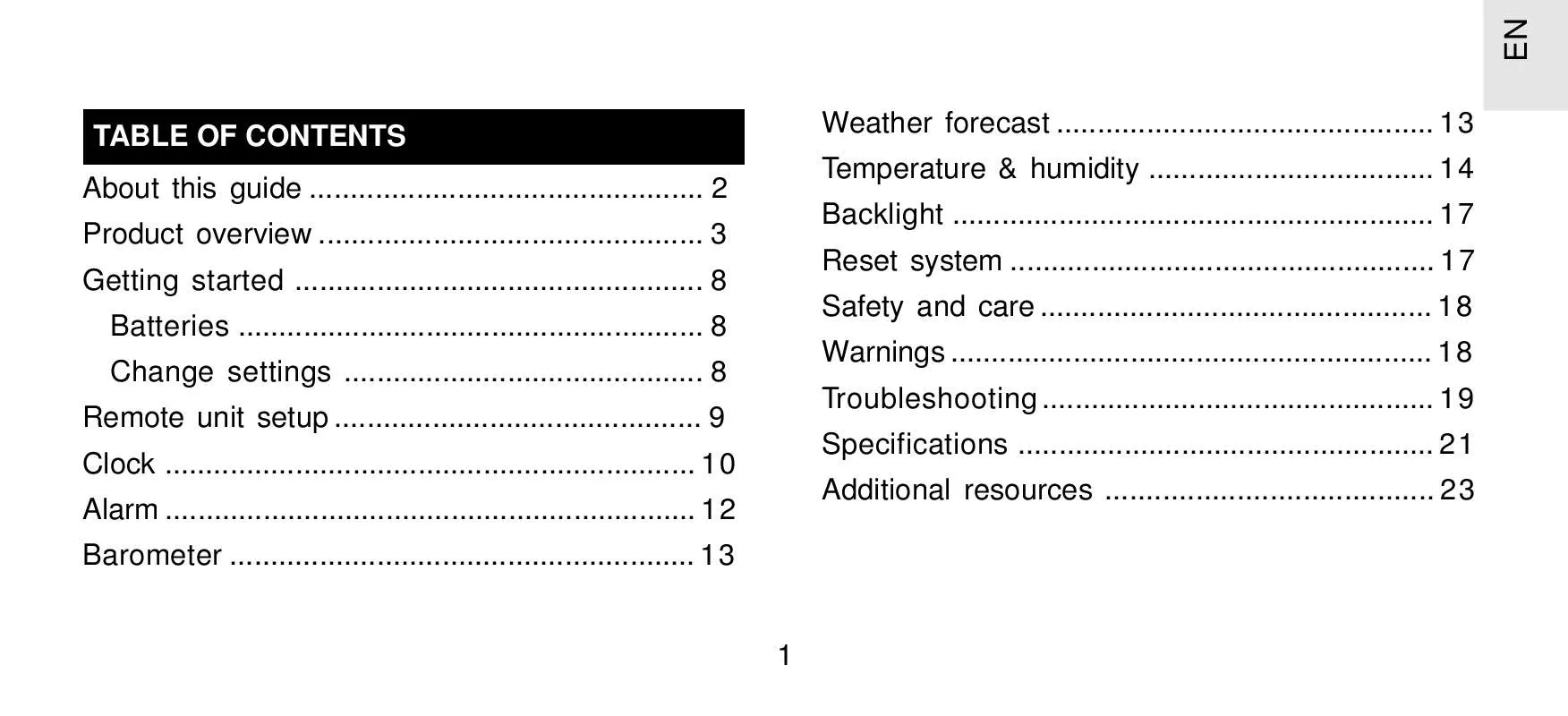 Mode d'emploi OREGON SCIENTIFIC FAW101