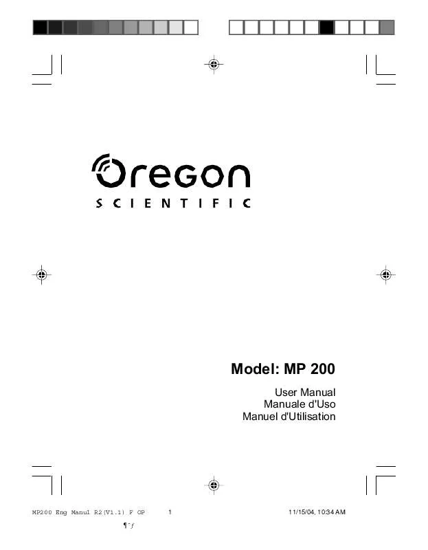 Mode d'emploi OREGON SCIENTIFIC MP 200