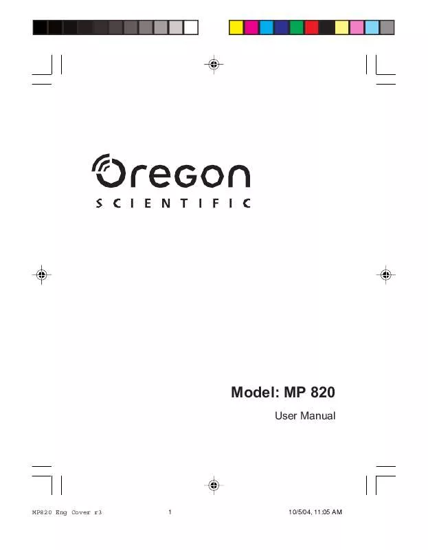 Mode d'emploi OREGON SCIENTIFIC MP 820