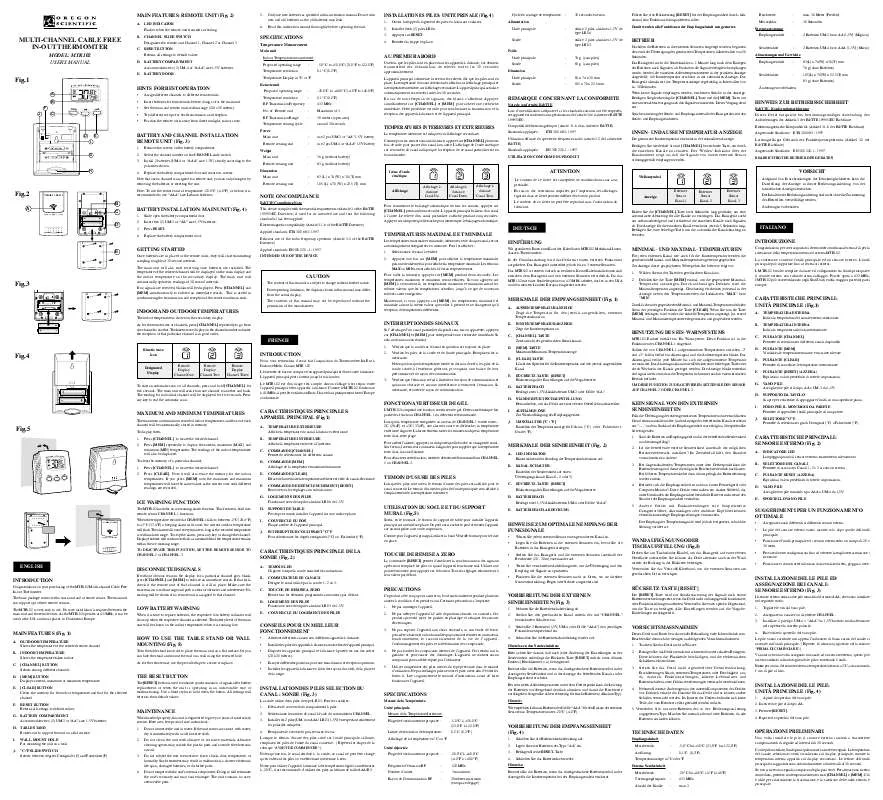 Mode d'emploi OREGON SCIENTIFIC MTR102