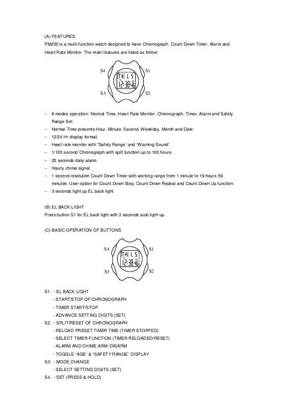 Mode d'emploi OREGON SCIENTIFIC PM200