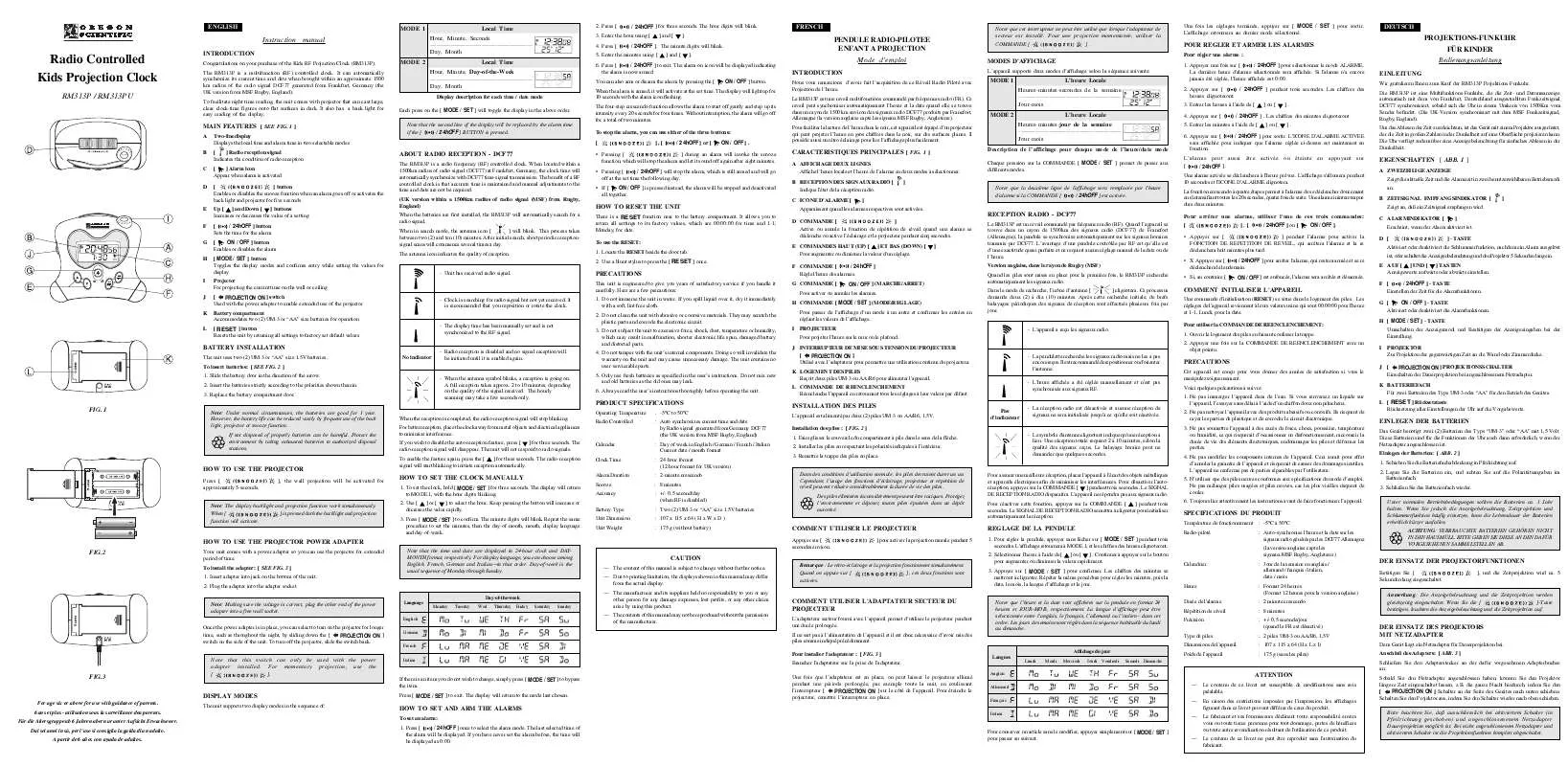 Mode d'emploi OREGON SCIENTIFIC RM313P