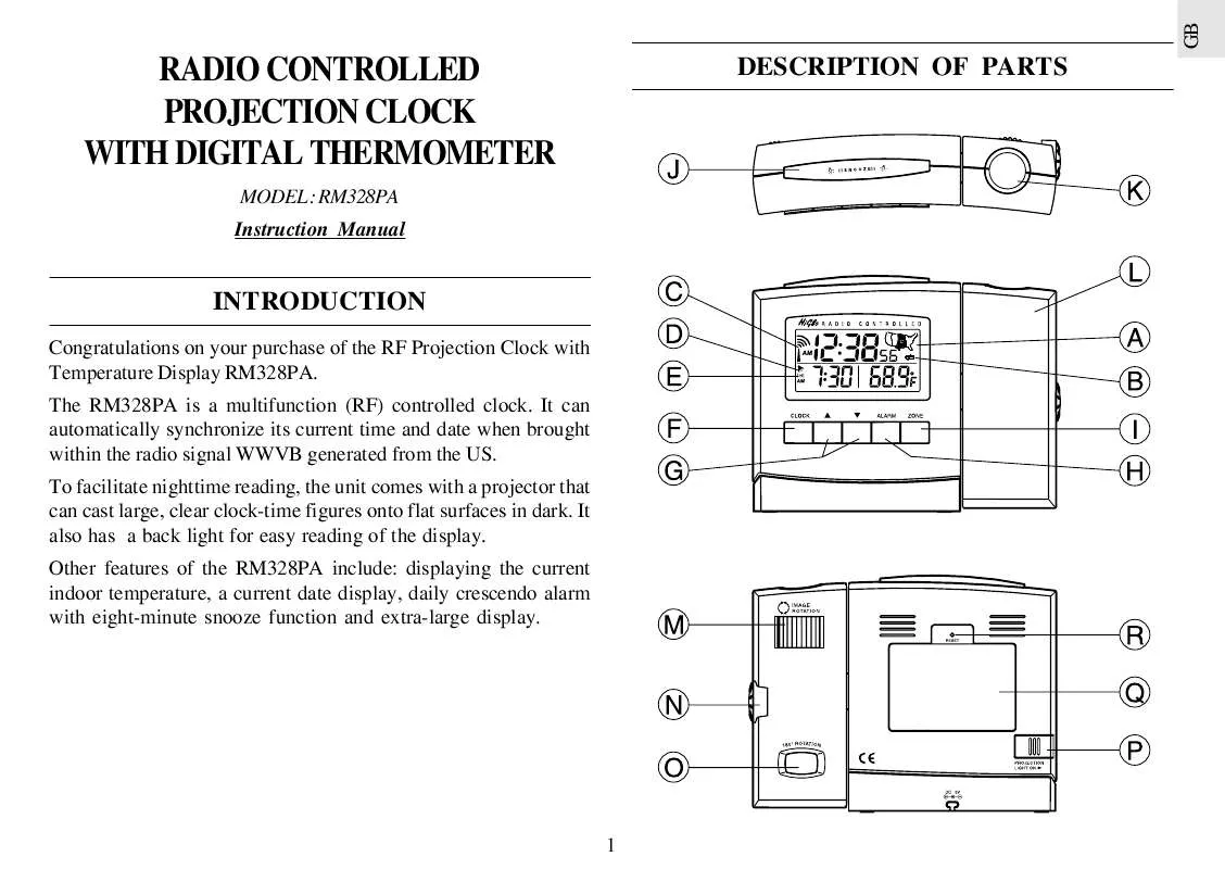 Mode d'emploi OREGON SCIENTIFIC RM328PA