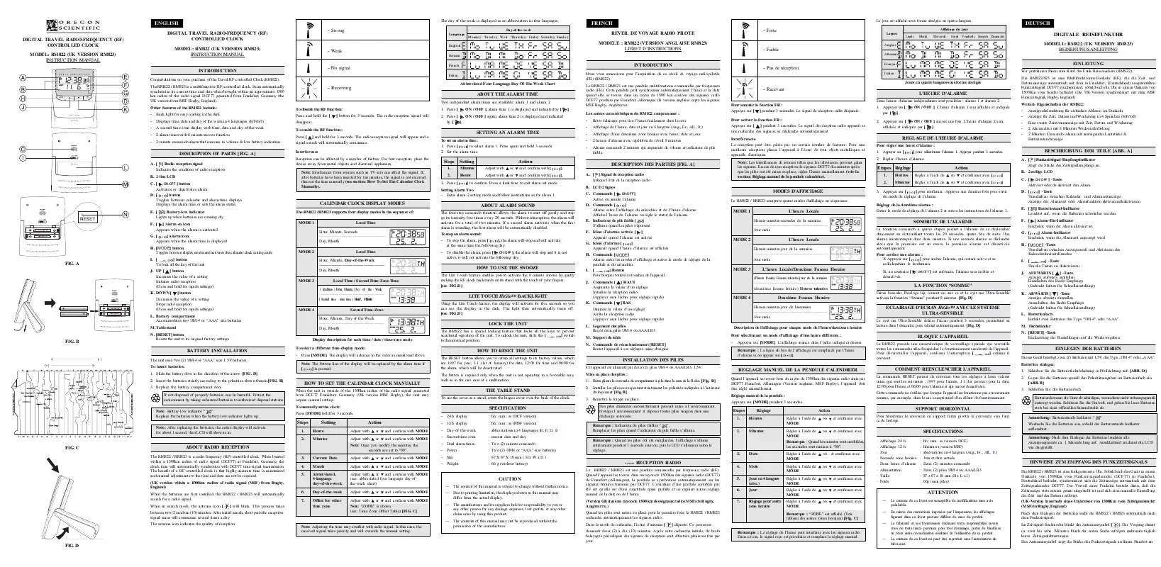 Mode d'emploi OREGON SCIENTIFIC RM823E