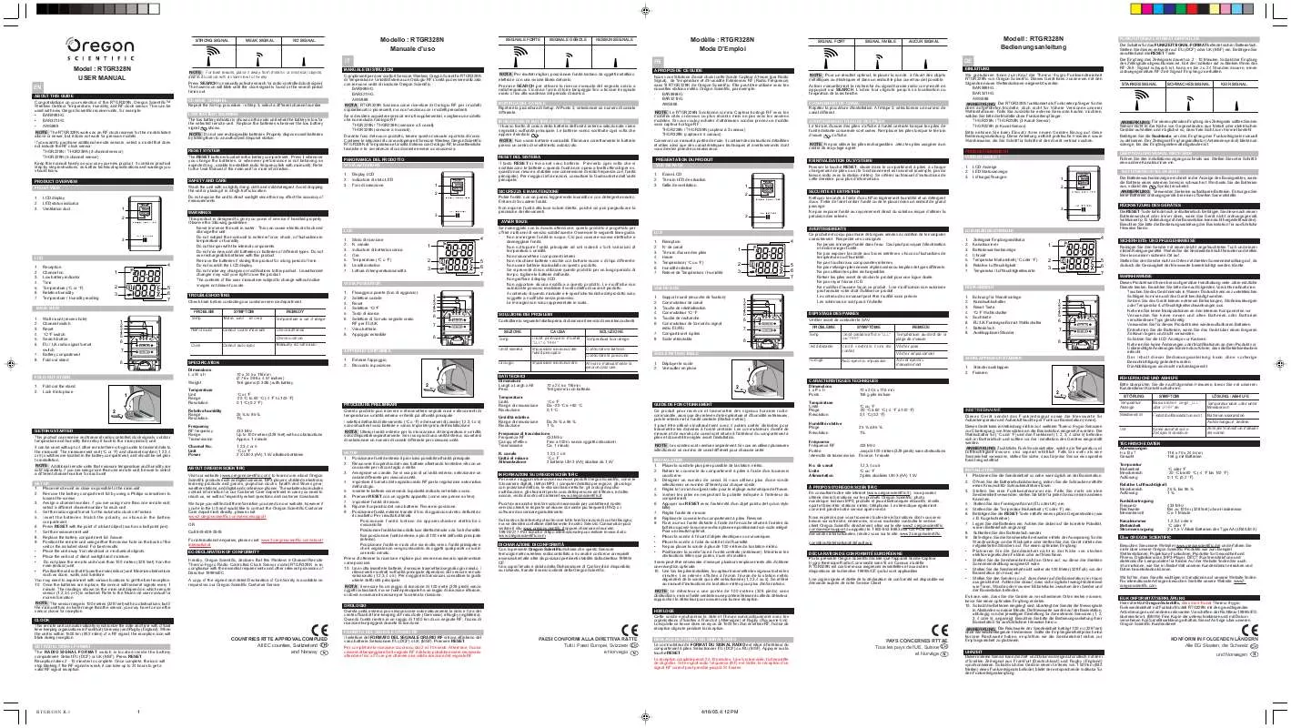 Mode d'emploi OREGON SCIENTIFIC RTGR328N