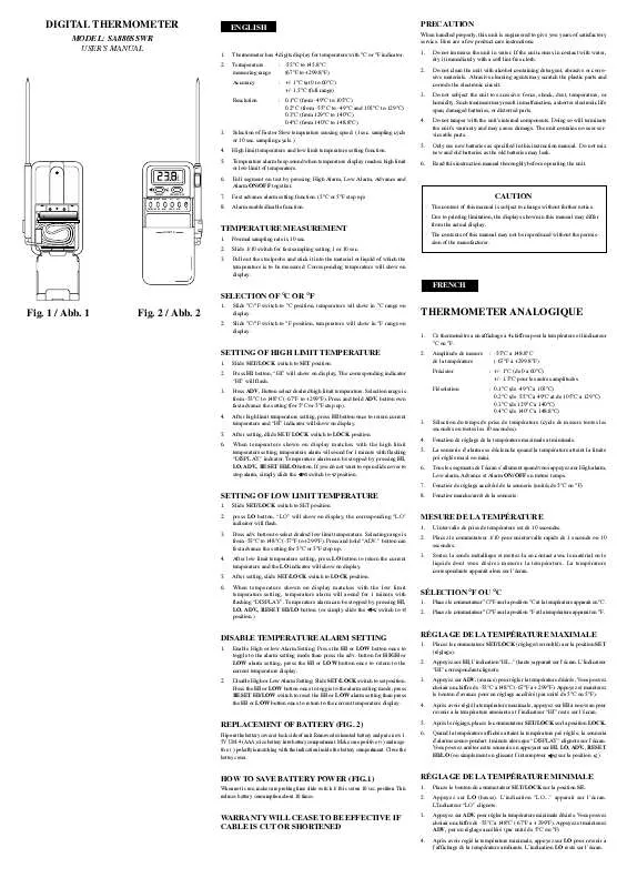 Mode d'emploi OREGON SCIENTIFIC SA880SSWR