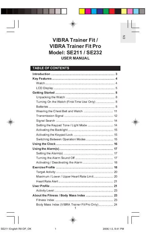 Mode d'emploi OREGON SCIENTIFIC SE211