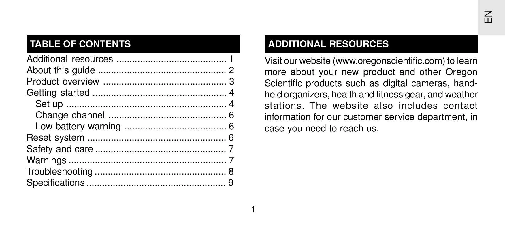 Mode d'emploi OREGON SCIENTIFIC THR228NF