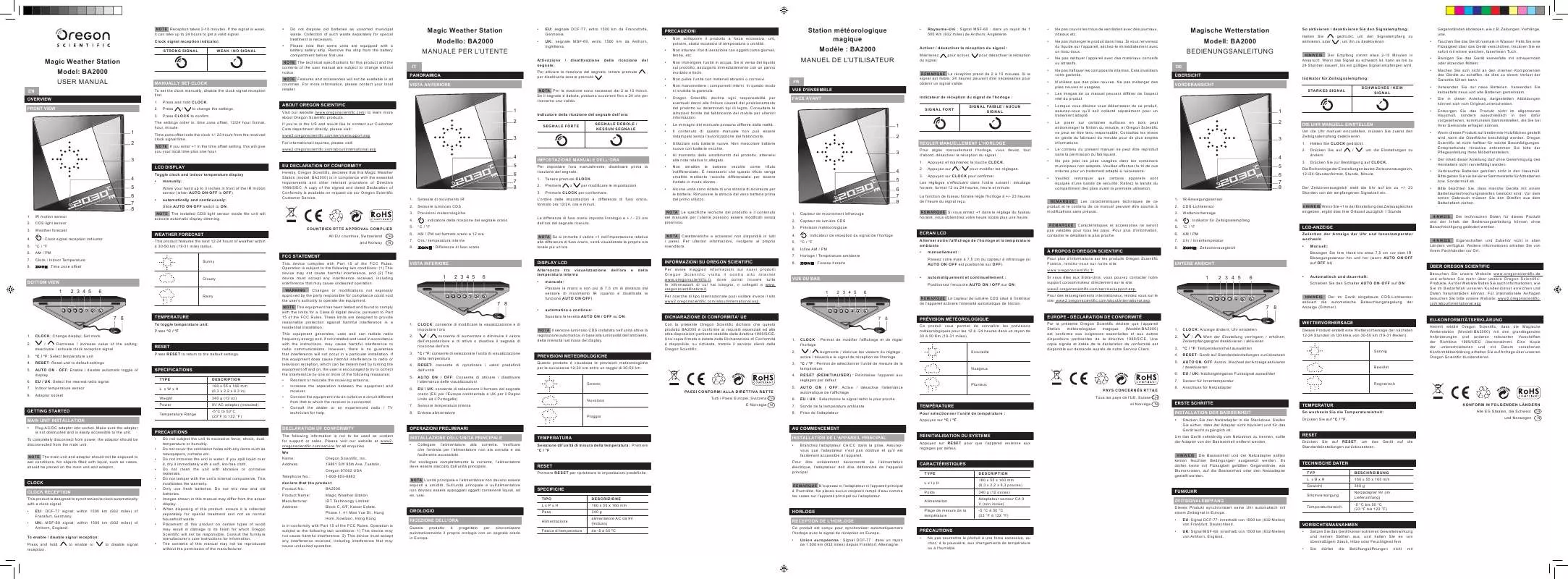 Mode d'emploi OREGON BA2000