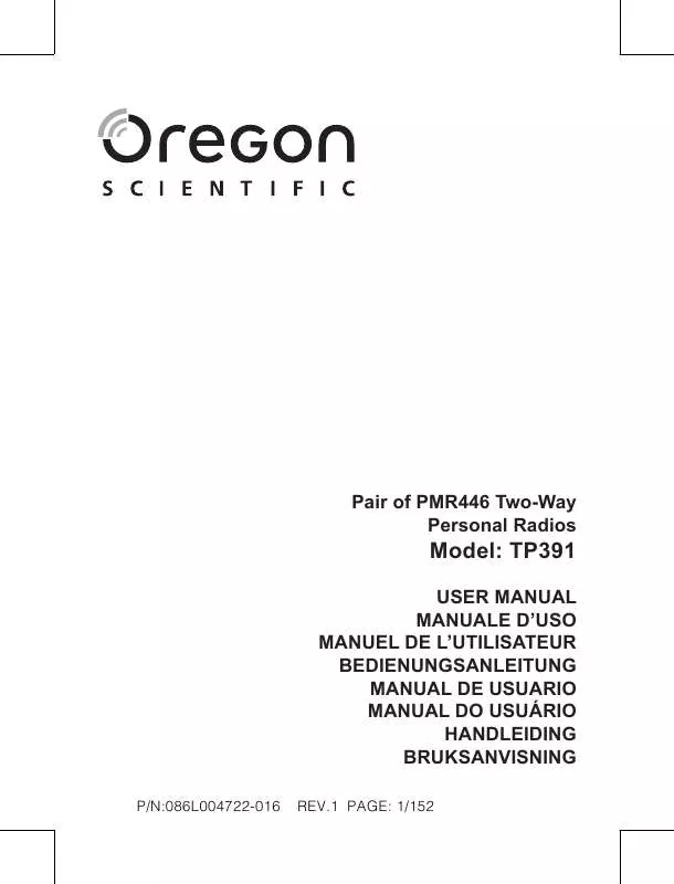 Mode d'emploi OREGON TP391